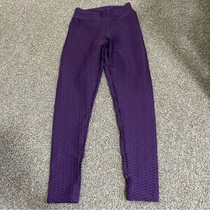 Purple Textured Leggings
